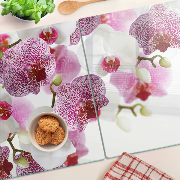 Edzett üveg vágódeszka Orchideák az ablak hátterében