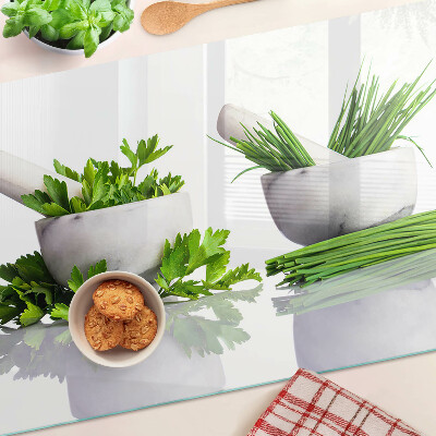 Üveg vágódeszka Cserépben lévő gyógynövények