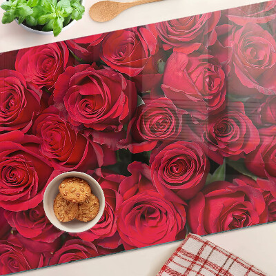 Üveg vágódeszka Vörös rózsák