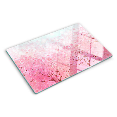Edzett üveg vágódeszka Sakura virágmotívumok