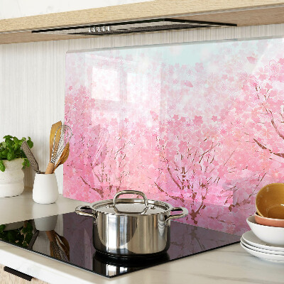 Edzett üveg vágódeszka Sakura virágmotívumok