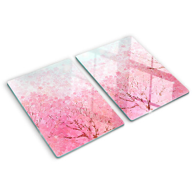 Edzett üveg vágódeszka Sakura virágmotívumok