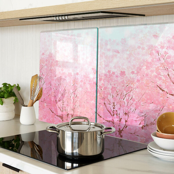 Edzett üveg vágódeszka Sakura virágmotívumok