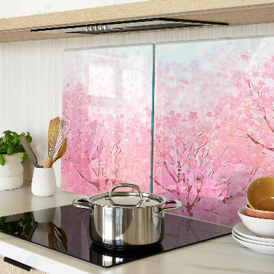 Edzett üveg vágódeszka Sakura virágmotívumok