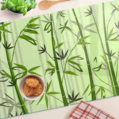 Üveg vágódeszka fényképpel Bambusz zöld háttérrel