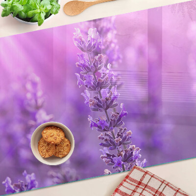 Üveg vágódeszka Levendulavirág lila alapon