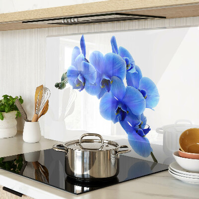 Edzett üveg vágódeszka Kék orchideák