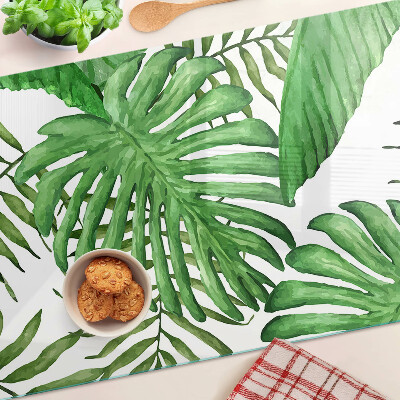 Üveg vágódeszka Trópusi levelek zöld árnyalatokban