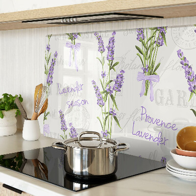 Üveg vágódeszka fényképpel Levendula és provence-i feliratok