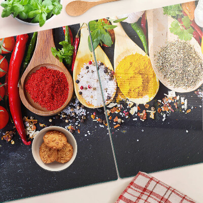 Üveg vágódeszka fényképpel Fűszerek és gyógynövények