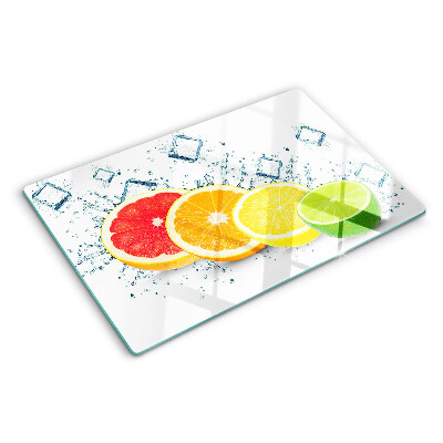 Üveg vágódeszka Citrusfélék színes szeletekben