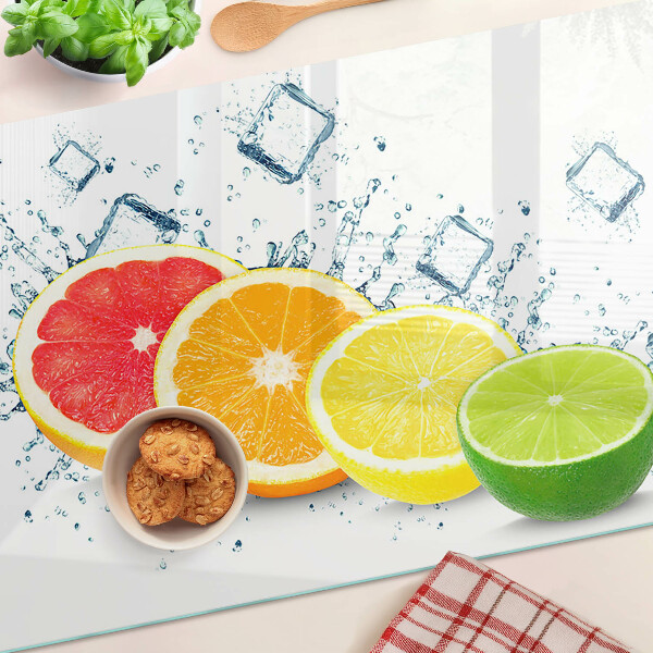 Üveg vágódeszka Citrusfélék színes szeletekben
