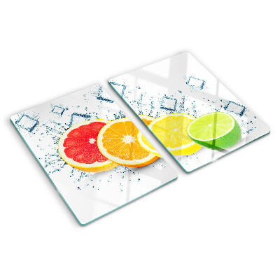 Üveg vágódeszka Citrusfélék színes szeletekben
