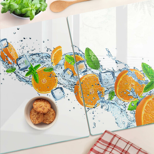 Üveg vágódeszka Citrusfélék vízben