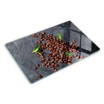 Edzett üveg vágódeszka Kávébabok kő alapon