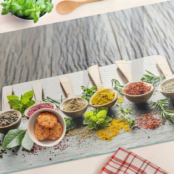 Edzett üveg vágódeszka Fűszerek és gyógynövények