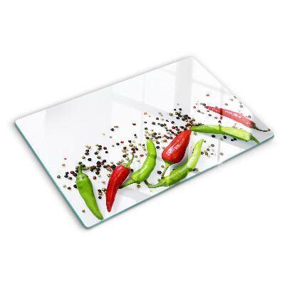 Üveg vágódeszka Paprika és bors