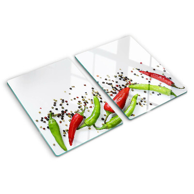Üveg vágódeszka Paprika és bors