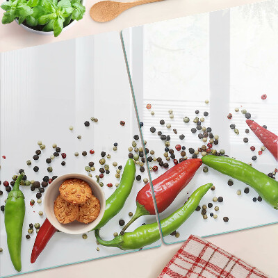 Üveg vágódeszka Paprika és bors