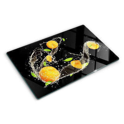 Edzett üveg vágódeszka Citrusfélék vízben