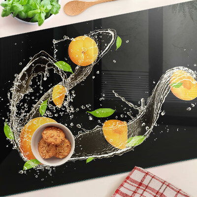 Edzett üveg vágódeszka Citrusfélék vízben