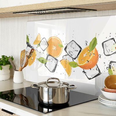 Üveg vágódeszka fényképpel Citrus jéggel