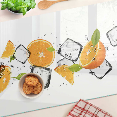 Üveg vágódeszka fényképpel Citrus jéggel