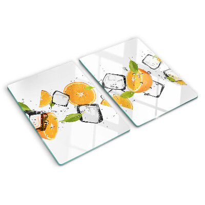 Üveg vágódeszka fényképpel Citrus jéggel