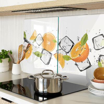 Üveg vágódeszka fényképpel Citrus jéggel