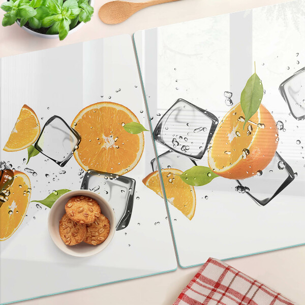 Üveg vágódeszka fényképpel Citrus jéggel