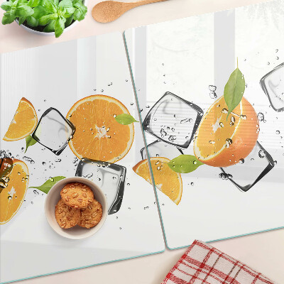 Üveg vágódeszka fényképpel Citrus jéggel