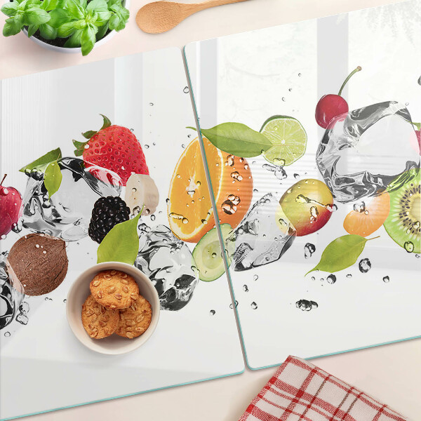 Üveg vágódeszka Gyümölcs jéggel