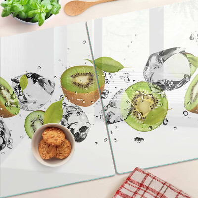 Üveg vágódeszka fényképpel Gyümölcs jégben