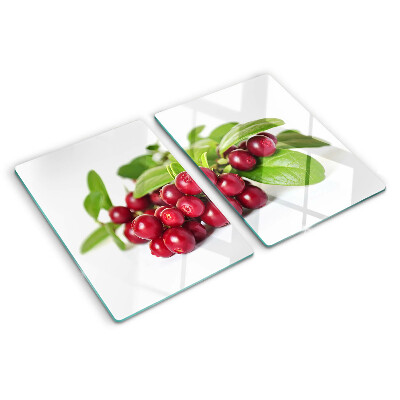 Üveg vágódeszka Áfonya levelekkel
