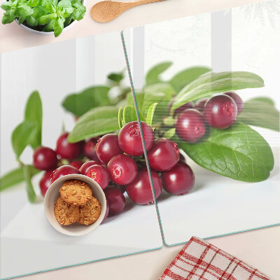 Üveg vágódeszka Áfonya levelekkel