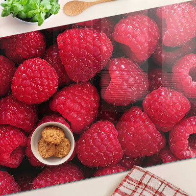 Üveg vágódeszka Málna a háttérben