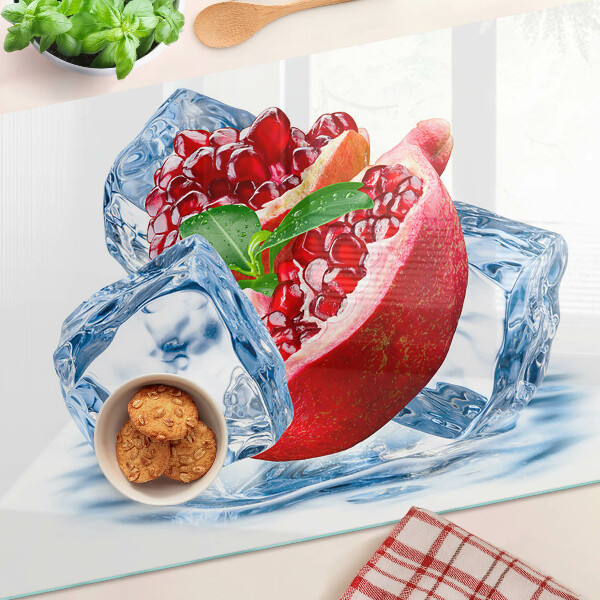 Edzett üveg vágódeszka Gránátalma jégben