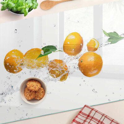 Edzett üveg vágódeszka Citrusfélék vízzel