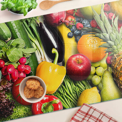 Üveg vágódeszka fényképpel Gyümölcsök és zöldségek