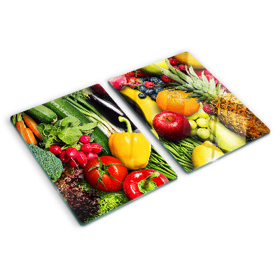 Üveg vágódeszka fényképpel Gyümölcsök és zöldségek