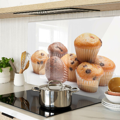 Üveg vágódeszka fényképpel Csokis és vaníliás muffinok