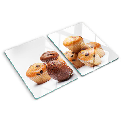 Üveg vágódeszka fényképpel Csokis és vaníliás muffinok