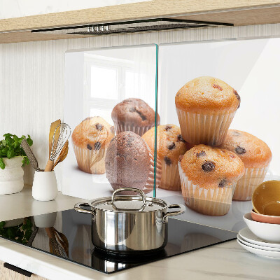 Üveg vágódeszka fényképpel Csokis és vaníliás muffinok