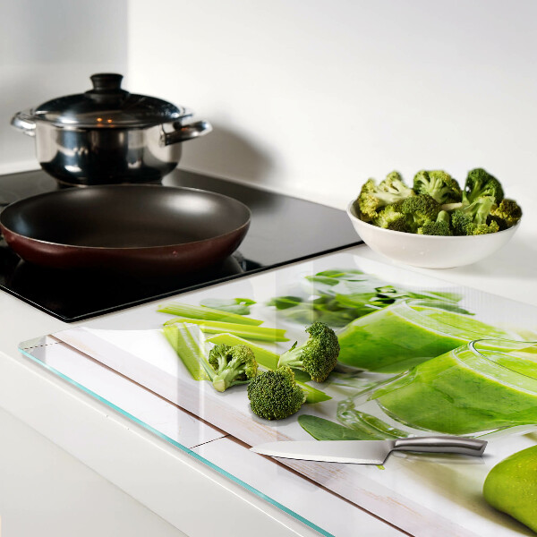 Üveg vágódeszka Zöld turmix friss alapanyagokból