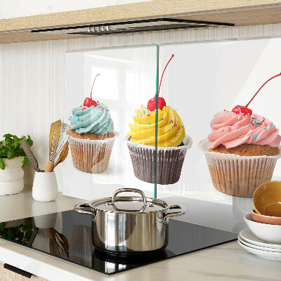 Edzett üveg vágódeszka Cupcake tejszínhabbal és cseresznyével
