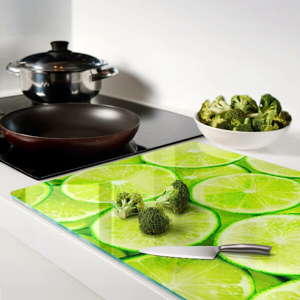 Üveg vágódeszka fényképpel Lime szeletek