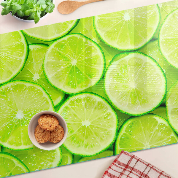 Üveg vágódeszka fényképpel Lime szeletek