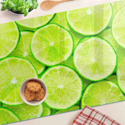 Üveg vágódeszka fényképpel Lime szeletek