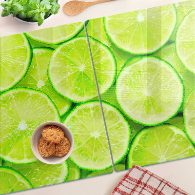 Üveg vágódeszka fényképpel Lime szeletek