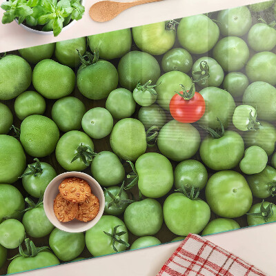 Üveg vágódeszka Zöld paradicsom piros díszítéssel
